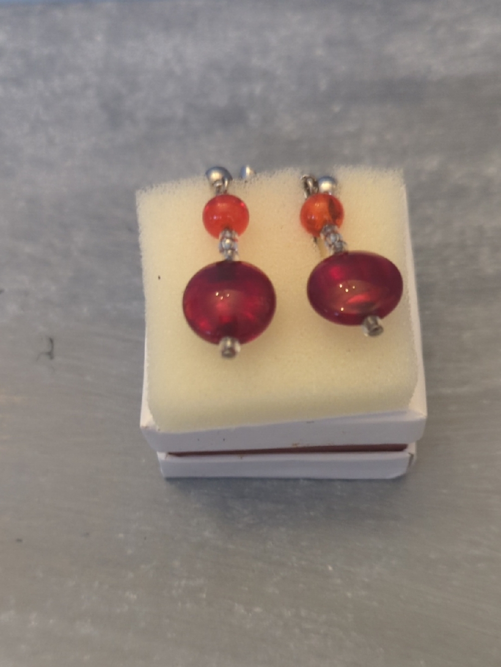 Antica Murrina Murano Glass Earring Red In Color.